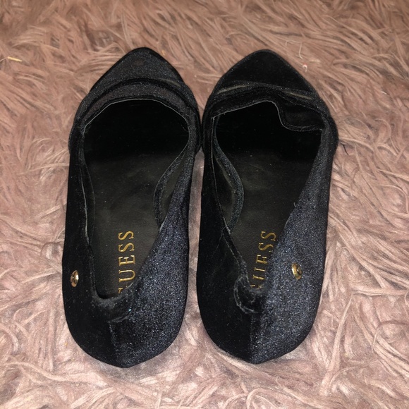 black suede point toed flats - Picture 4 of 4